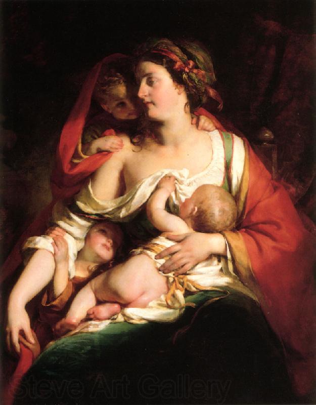 Friedrich von Amerling Mutter und Kinder Spain oil painting art